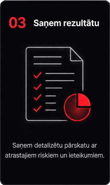 3. Saņem rezultātu